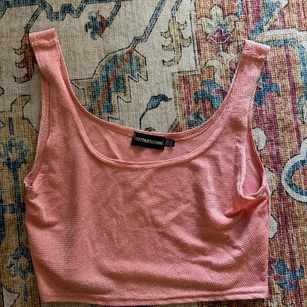 Flamingo pink cropped tank top